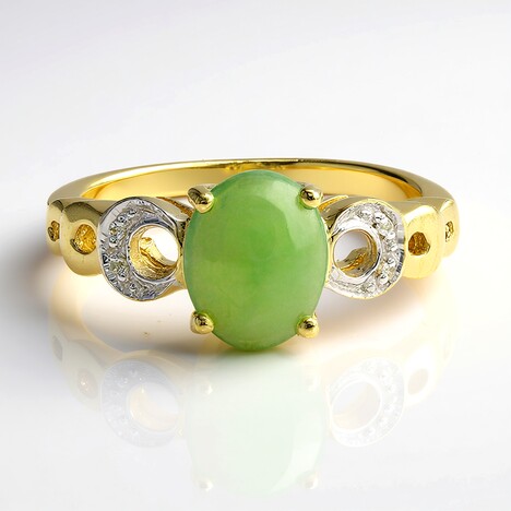 Bague en argent et Chrysoprase impériale