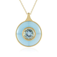 Collana in argento con Calcedonio Blu (KM by Juwelo)