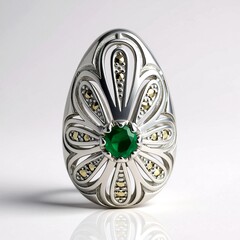 Ciondolo in argento con Smeraldo Zambia (Annette classic)