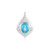Zilveren hanger met een Paraiba-blauwe topaas (MONOSONO COLLECTION)