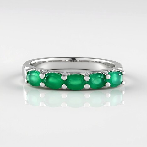 Anello in argento con Onice Verde