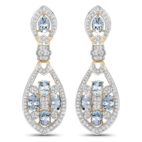 Boucles d'oreilles en or et Aigue-marine (SUHANA)