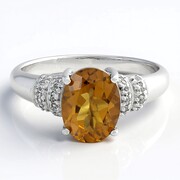Anillo en plata con Cuarzo cognac