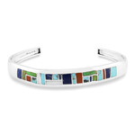Zilveren armband met Blauwe Kingman Mohave Turkooisen (Jones Lee)