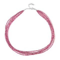 Nigerianischer Pinkfarbener Turmalin-Silberhalskette