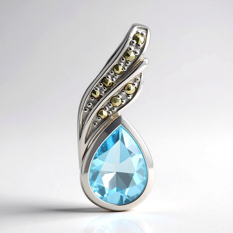 Ciondolo in argento con Topazio Blu Cielo (Annette classic)