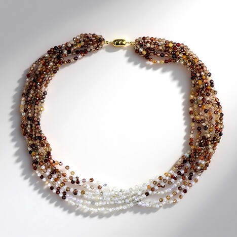 Collana in argento con Zircone Cognac (Riya)