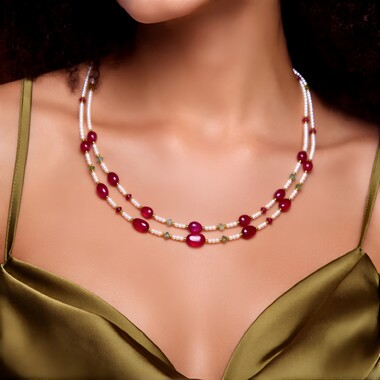 Collana in argento con Rubino del Madagascar (Riya)