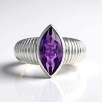 Anello in argento con Ametista Siberiana (de Melo Essence)