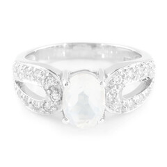 Bague en argent et Quartz Lune glacée