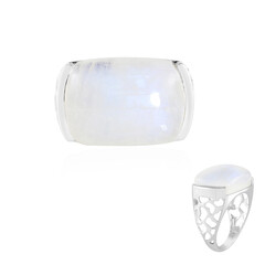 Rainbow Moonstone Silver Ring