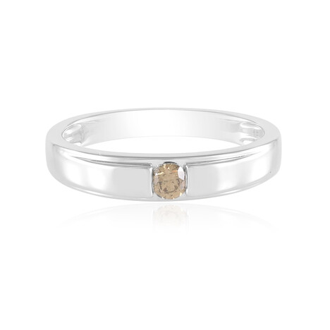 I2 Champagner-Brillant-Silberring