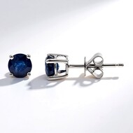 Pendientes en oro con Zafiro azul Ceylon