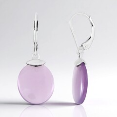 Orecchini in argento con Calcedonio Lavanda (MONOSONO COLLECTION)