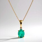 Collana in oro con Smeraldo Zambia AAA