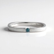 Bague en argent et Diamant bleu I2 (de Melo)