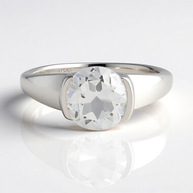 Anillo en plata con Topacio blanco