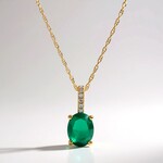 Collana in oro con Smeraldo Zambia AAA