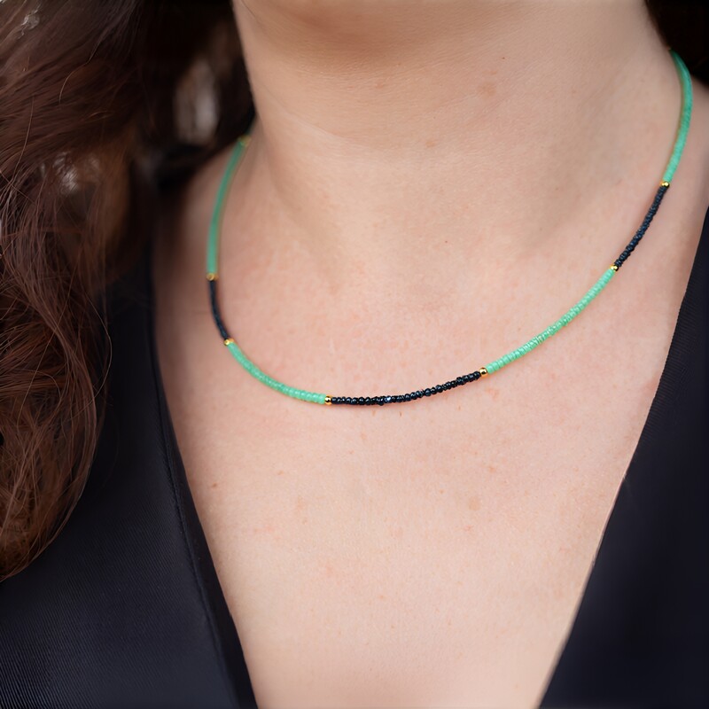 Collar en plata con Diamante azul