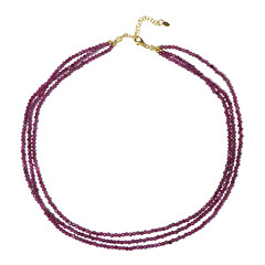 Zilveren halsketting met Mozambique robijnen