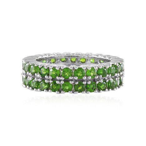Anello in argento con Diopside Russo