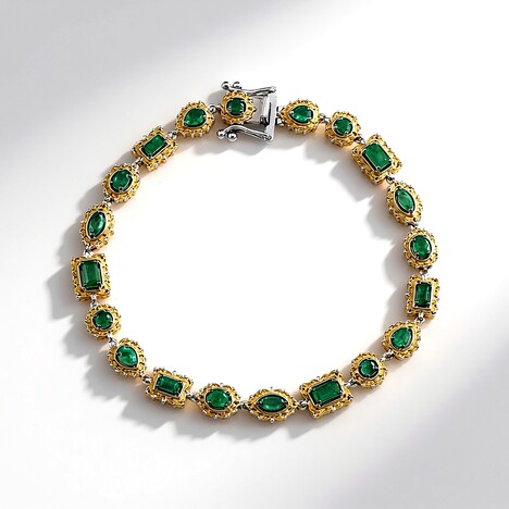 Bracciale in argento con Smeraldo Zambia (Gems en Vogue)
