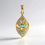 Pendentif en argent et Emeraude de Colombie (de Melo Essence)