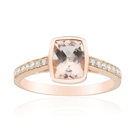 Gouden ring met een AAA Morganiet (CIRARI)