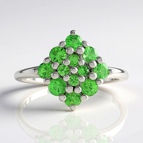 Anello in argento con Tsavorite della Tanzania