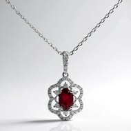 14K AAA Mozambique Ruby Gold Necklace (CIRARI)