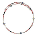 Stalen halsband met Zwarte zoetwater kweekparels (Riya)