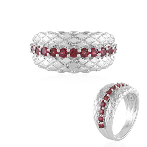 Anillo en plata con Espinela roja noble (de Melo Essence)