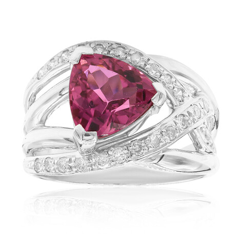 Bague en platine et Tourmaline néon du Congo (CIRARI)