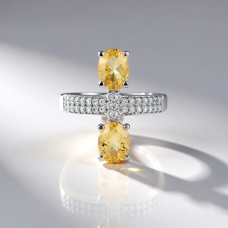 Anello in argento con Berillo Giallo