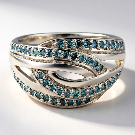 Anello placcato in platino con Diamante Fancy