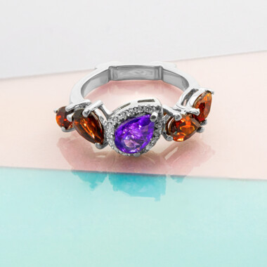 Edelstein-Silberring (Dallas Prince Designs)