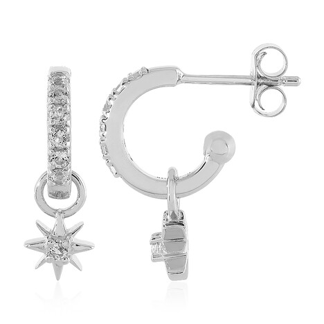 Weißer Topas-Silberohrringe