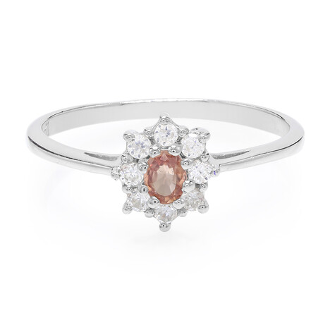 Padparadscha-Saphir-Silberring