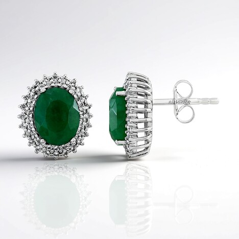 Orecchini in argento con Berillo color smeraldo