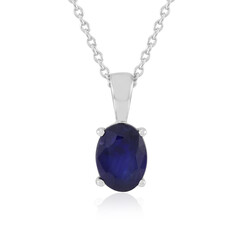 Blauer Madagaskar-Saphir-Silberhalskette