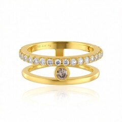 Anillo en plata con Diamante I3 champán (de Melo Essence)