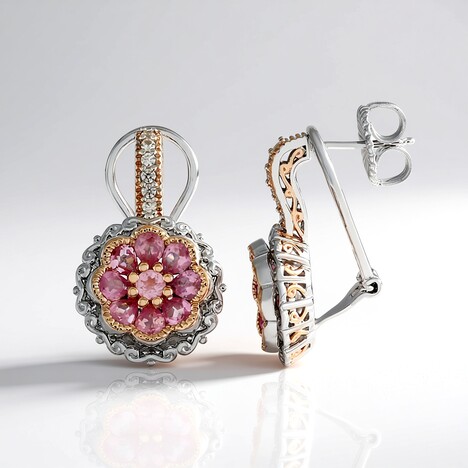 Orecchini in argento con Spinello Rosa (Gems en Vogue)