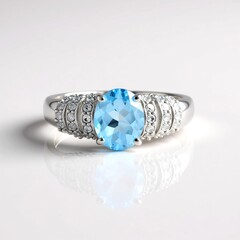 Anello in argento con Topazio Blu Cielo