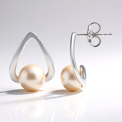 Orecchini in argento con Perla d'Acqua Dolce Bianca (TPC)