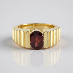 Anello in argento con Granato Mozambico