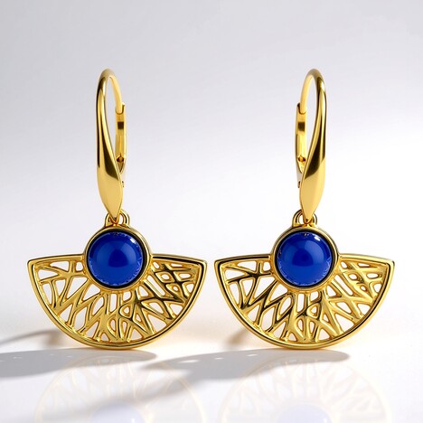 Orecchini in argento con Ambra Blu Colombiana (dagen)