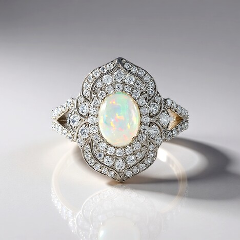 Anello in argento con Opale di Welo
