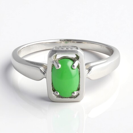 Anello in argento con Crisoprasio Imperiale