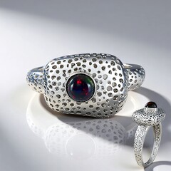 Anello in argento con Opale Mezezo (MONOSONO COLLECTION)