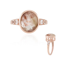 Anillo en plata con Cuarzo rutilado cobre